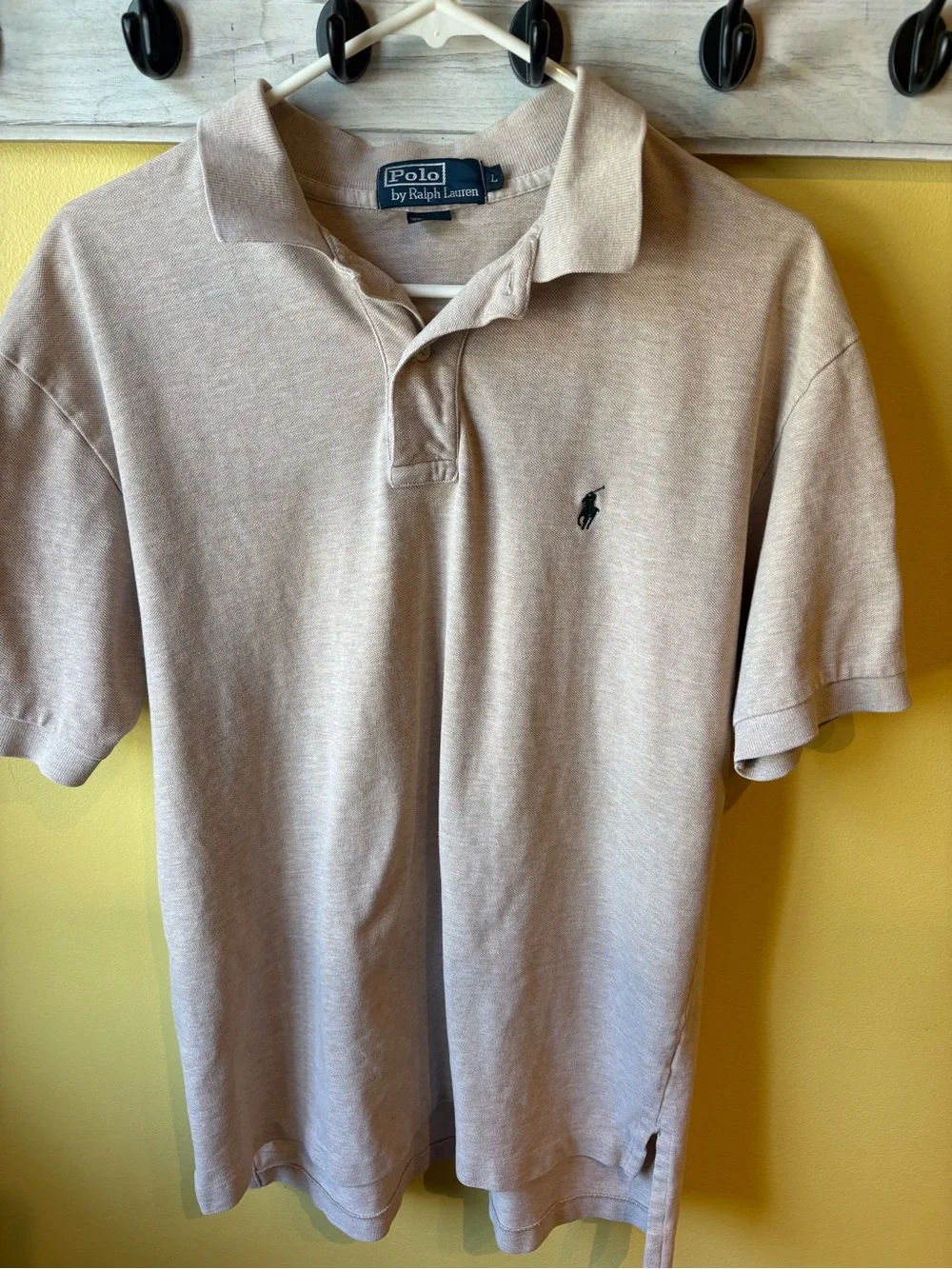 Ralph Lauren Polo Shirt - Light Beige with Green Pony